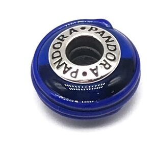 Pandora Blue Ribbon Murano Glass Rare Retired Bead Charm
